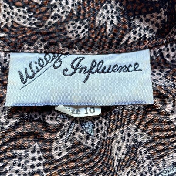 Vintage Willy’s Influence pleated Autumn pattern midi dress - Picture 4 of 9